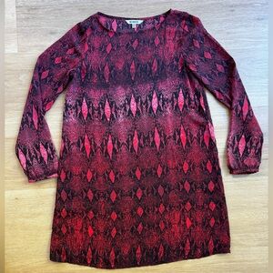 BB Dakota Red Snakeskin Shift Dress- XS
